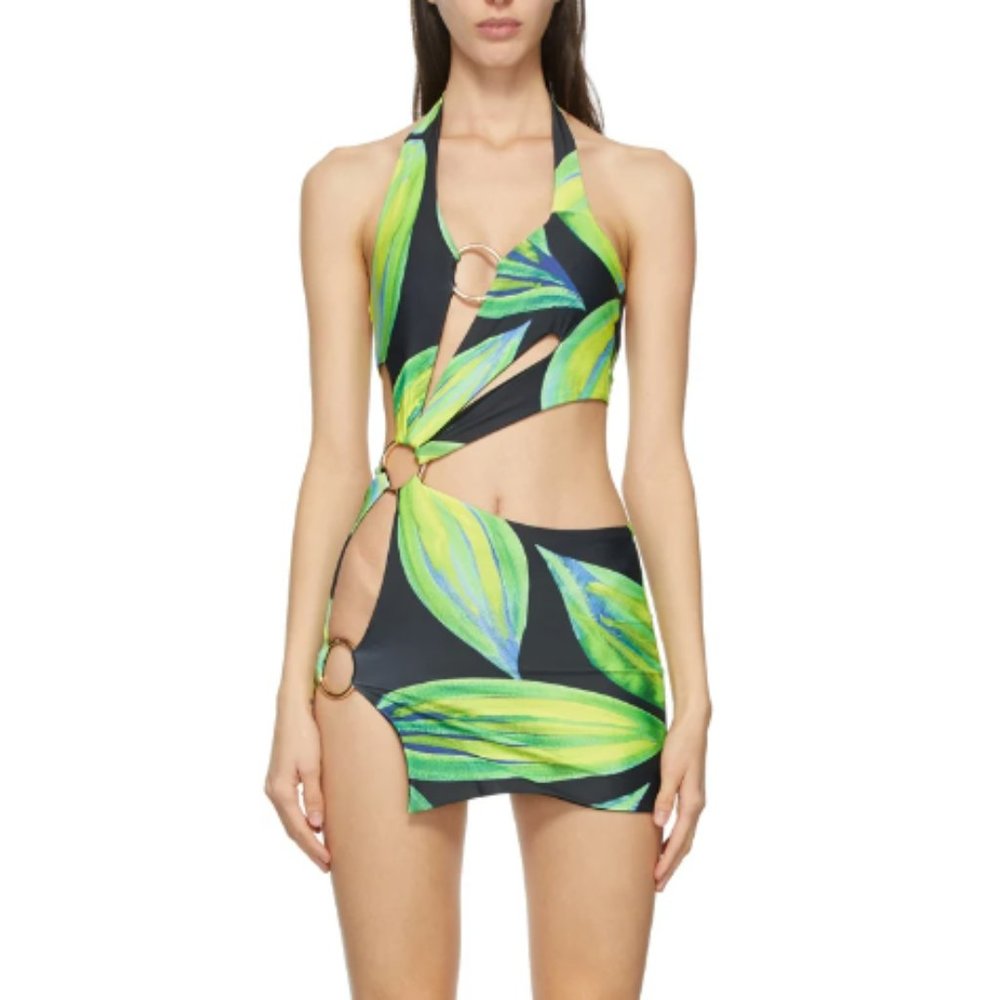 Green Cut-out Mini Dress
